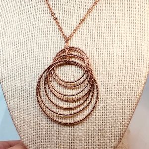 Rose Gold Ring Pendant Necklace